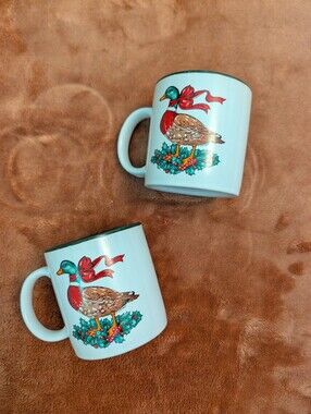 Christmas Mallard Duck Mugs Set 1987 Grandmacore Potpourri Press Cottagecore